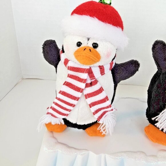 Trio of Plush Musical Singing *Dancing* Penguins On Block Of Ice Holiday Decor - Picture 7 of 12